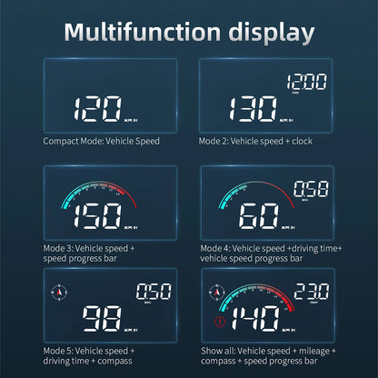 M22 Head up Display GPS MPH Windshield Projector Car HUD Universal Digital GPS Speedometer Km/H Car Multi-Functions Speed Meter