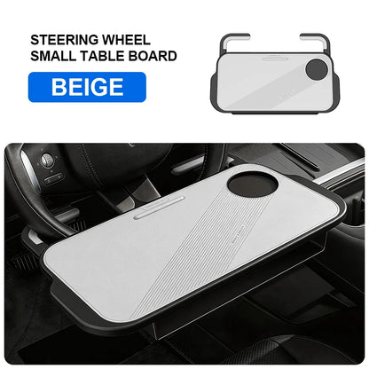 3-In-1 Car Steering Wheel Desk Tray Foldable Laptop Table Food Holder Stand Portable Driver Workstation for Travel and Dining