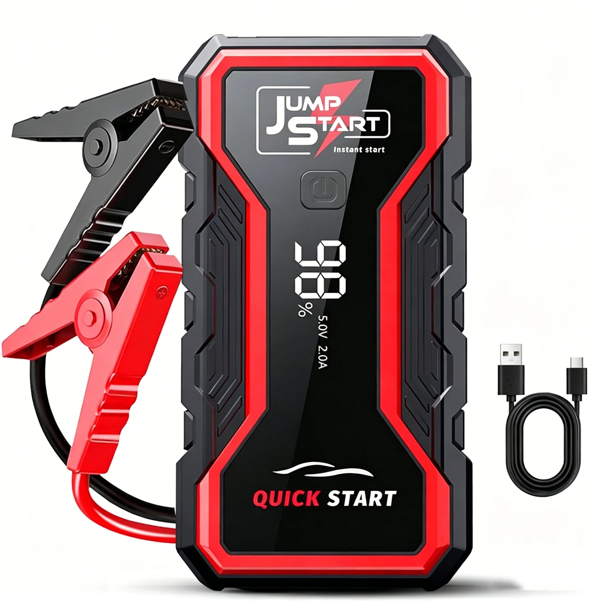 12V Car Jump Starter &Air Pump Portable Car Tire Inflator Air Compressor Multi-Function Auto Battery Starting Device Booster