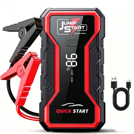 12V Car Jump Starter &Air Pump Portable Car Tire Inflator Air Compressor Multi-Function Auto Battery Starting Device Booster
