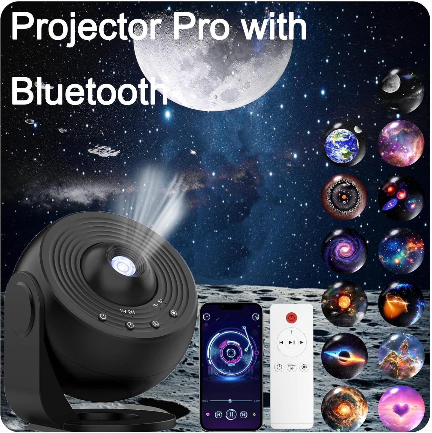 Pro Night Light Galaxy Projector Starry Sky Projector 360° Rotate Planetarium Lamp for Kids Bedroom Valentines Day Wedding Deco