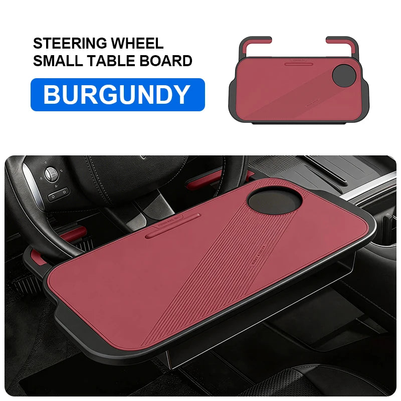 3-In-1 Car Steering Wheel Desk Tray Foldable Laptop Table Food Holder Stand Portable Driver Workstation for Travel and Dining