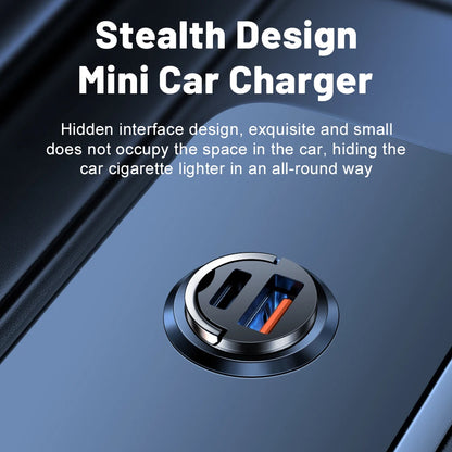 100W PD Pull Ring Fast Charging Car Charger USB C Car Phone Charger Adapter for Iphone 13 12 Xiaomi Samsung Huawei