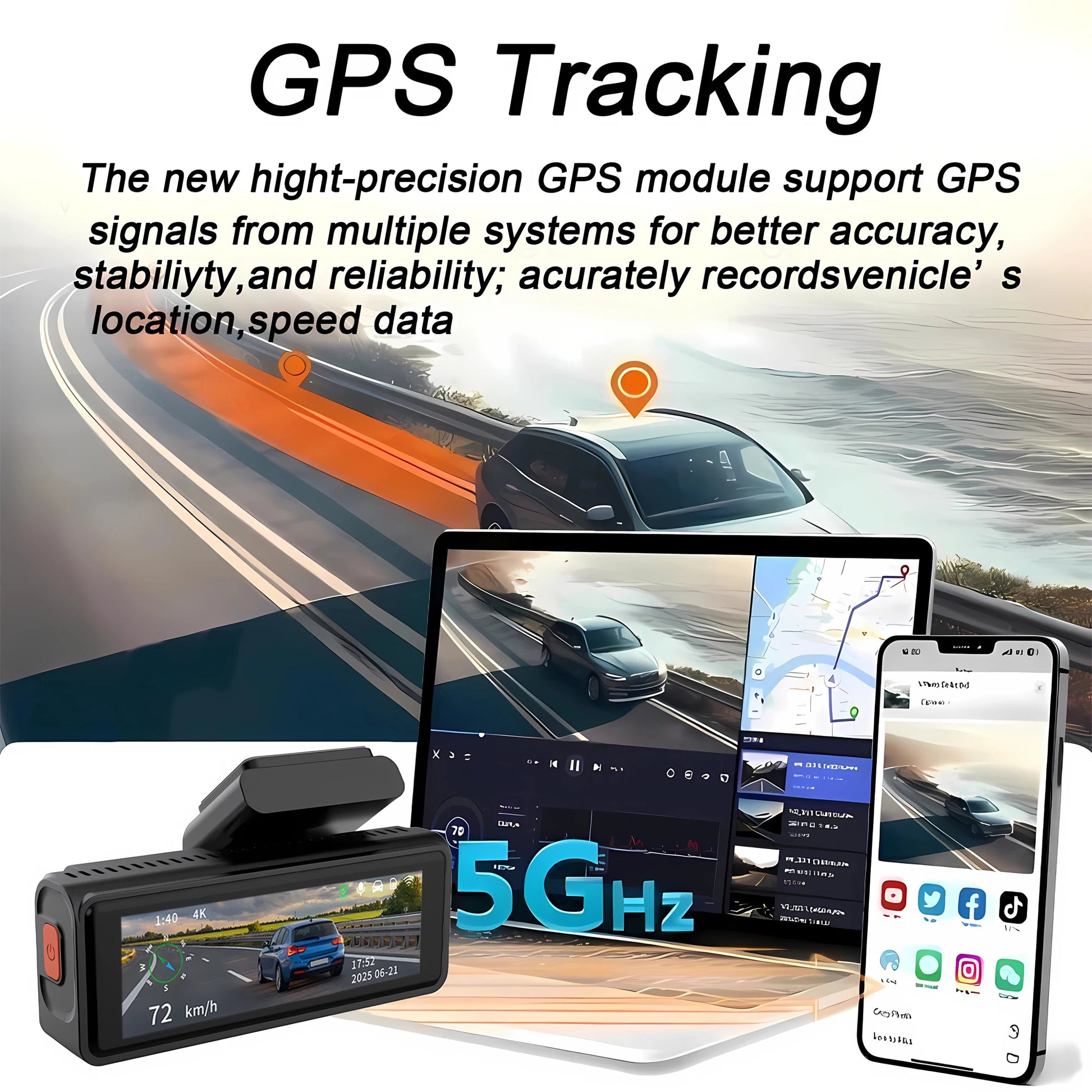 ADAS Dash Cam 4K+2.5K GPS WIFI 24H Night Vision Mini Optional Rear Lens Dashcam Car DVR Video Recorder Camera for Car Black Box