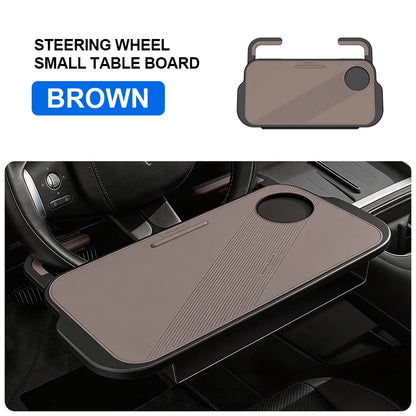 3-In-1 Car Steering Wheel Desk Tray Foldable Laptop Table Food Holder Stand Portable Driver Workstation for Travel and Dining