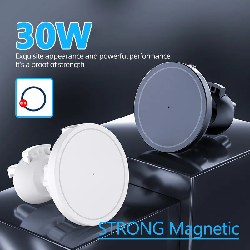 Upgraded Magnetic Wireless Car Charger 30W Fast Car Charging for Iphone 12 13 14 15 Pro Max Mini Air Vent Car Phone Holder Stand