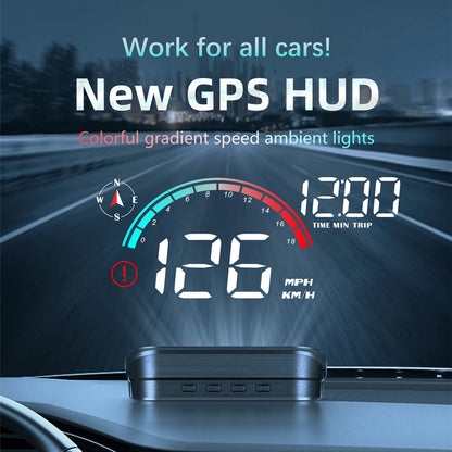 M22 Head up Display GPS MPH Windshield Projector Car HUD Universal Digital GPS Speedometer Km/H Car Multi-Functions Speed Meter