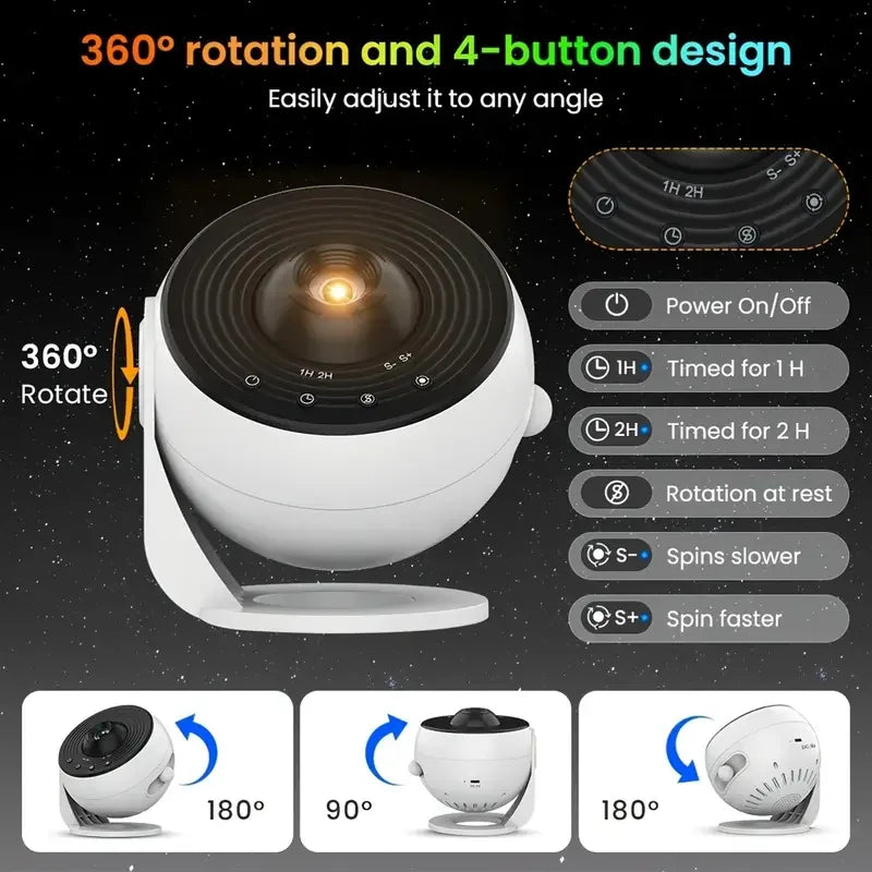 Pro Night Light Galaxy Projector Starry Sky Projector 360° Rotate Planetarium Lamp for Kids Bedroom Valentines Day Wedding Deco