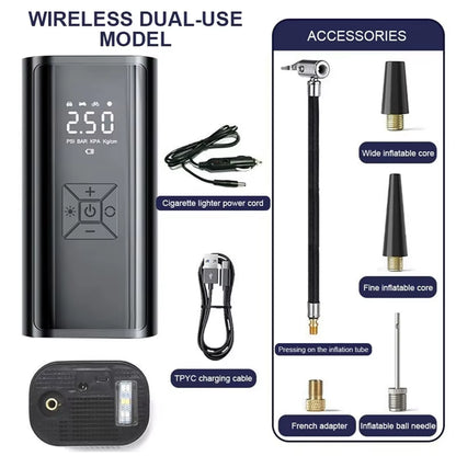 LEIBOO Wireless Air Pump 150Psi Portable Electric Tire Inflator for Car Bicycle Motorcycle Mini Air Compressor Tire Air Injector
