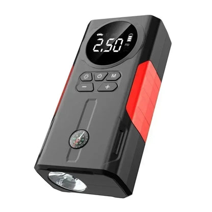 12V Car Jump Starter &Air Pump Portable Car Tire Inflator Air Compressor Multi-Function Auto Battery Starting Device Booster