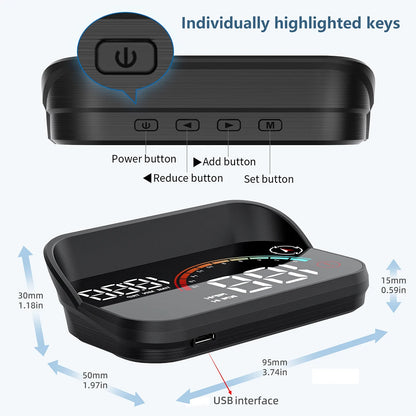 M22 Head up Display GPS MPH Windshield Projector Car HUD Universal Digital GPS Speedometer Km/H Car Multi-Functions Speed Meter