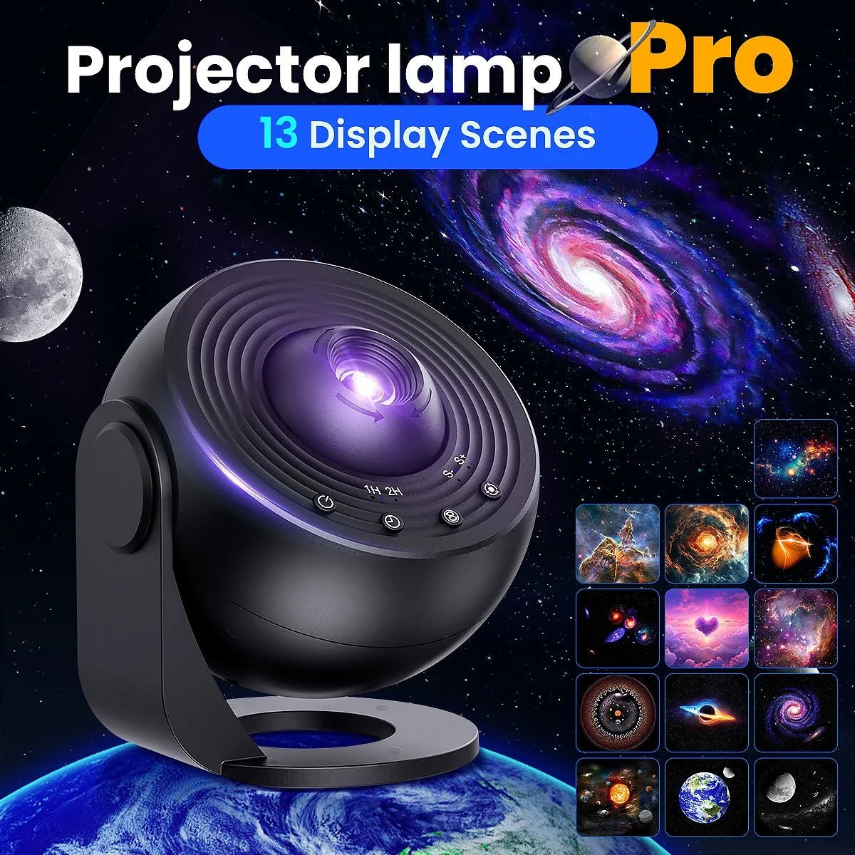 Pro Night Light Galaxy Projector Starry Sky Projector 360° Rotate Planetarium Lamp for Kids Bedroom Valentines Day Wedding Deco