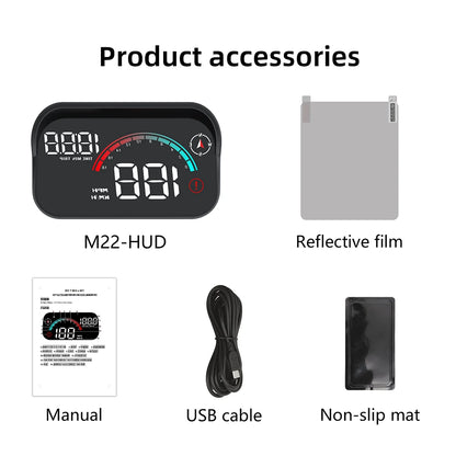 M22 Head up Display GPS MPH Windshield Projector Car HUD Universal Digital GPS Speedometer Km/H Car Multi-Functions Speed Meter