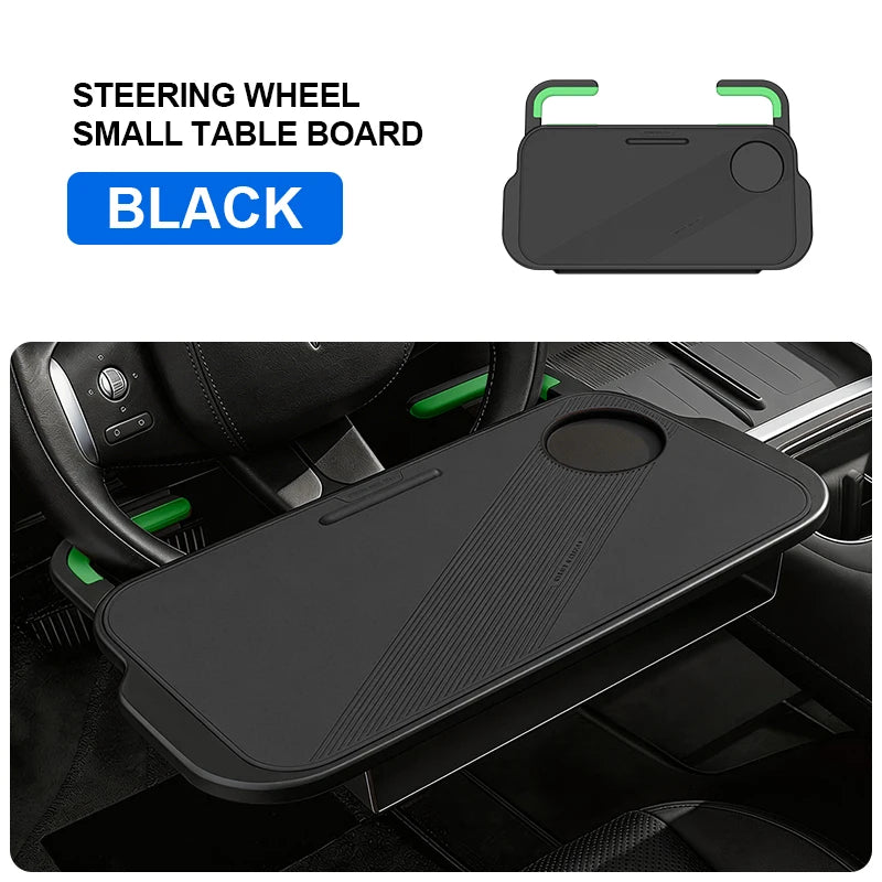 3-In-1 Car Steering Wheel Desk Tray Foldable Laptop Table Food Holder Stand Portable Driver Workstation for Travel and Dining